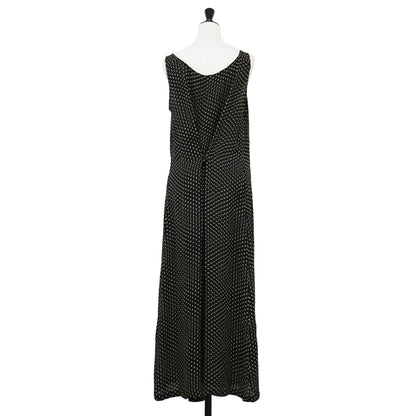Yohji Yamamoto ＋NOIR ドットプリント ワンピース / ロング丈 マキシ ノースリーブ 総柄 ジョーゼット ヴィンテージ