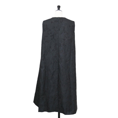 フラワー ジャガード Aライン ドレス / Swaying Flower Jaquard Aline Dress ワンピース ミディ丈 ノースリーブ Vネック