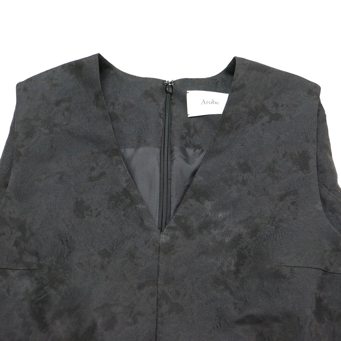 フラワー ジャガード Aライン ドレス / Swaying Flower Jaquard Aline Dress ワンピース ミディ丈 ノースリーブ Vネック