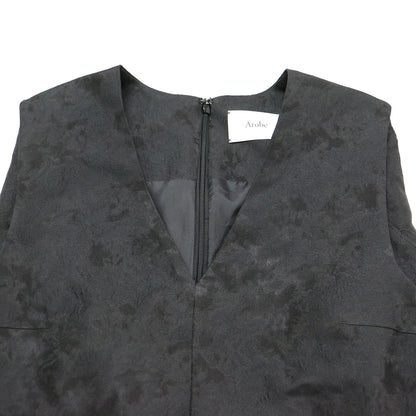 フラワー ジャガード Aライン ドレス / Swaying Flower Jaquard Aline Dress ワンピース ミディ丈 ノースリーブ Vネック