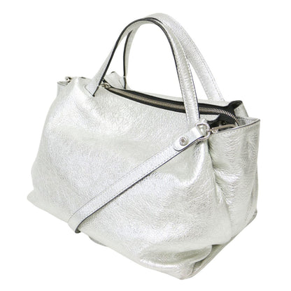 オリガミ ハンドバッグ / 2WAY ショルダーバッグ メタリック レザー 牛革