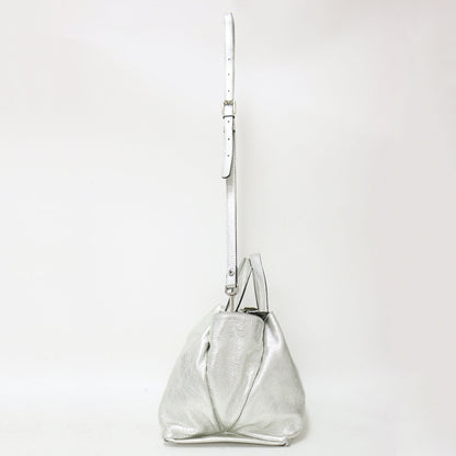 オリガミ ハンドバッグ / 2WAY ショルダーバッグ メタリック レザー 牛革