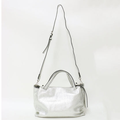 オリガミ ハンドバッグ / 2WAY ショルダーバッグ メタリック レザー 牛革