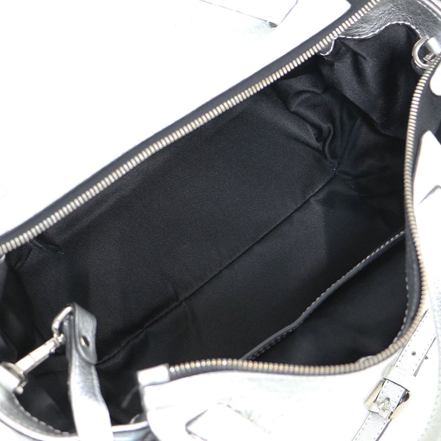 オリガミ ハンドバッグ / 2WAY ショルダーバッグ メタリック レザー 牛革