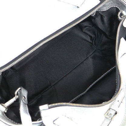 オリガミ ハンドバッグ / 2WAY ショルダーバッグ メタリック レザー 牛革