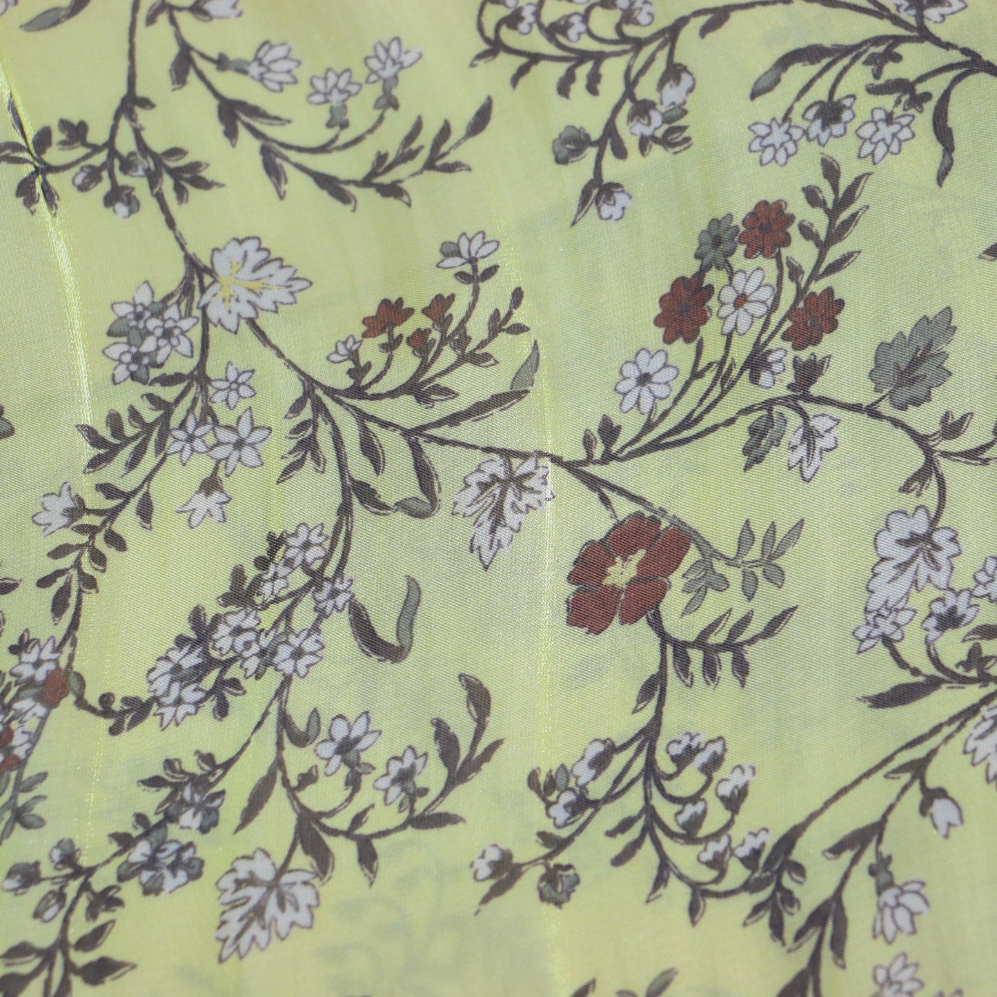 ブライトサテン フラワー プリント スカート / ロング丈 ウエストゴム 花柄 フレア