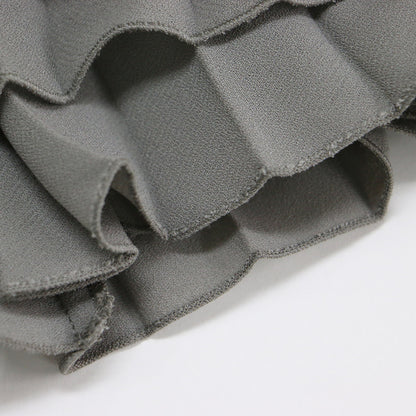 ランダムプリーツ ロング スカート / NATURAL CREPE IRREGULAR PLEAT SK アシンメトリー