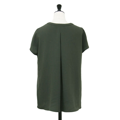 スキッパー ジョーゼット ブラウス / Heavy Pearl Nico フレンチスリーブ ギャザー タック ウォッシャブル