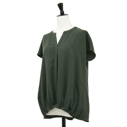 スキッパー ジョーゼット ブラウス / Heavy Pearl Nico フレンチスリーブ ギャザー タック ウォッシャブル