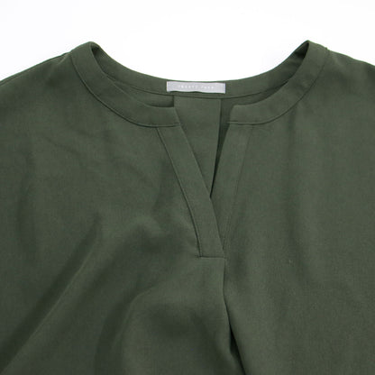 スキッパー ジョーゼット ブラウス / Heavy Pearl Nico フレンチスリーブ ギャザー タック ウォッシャブル