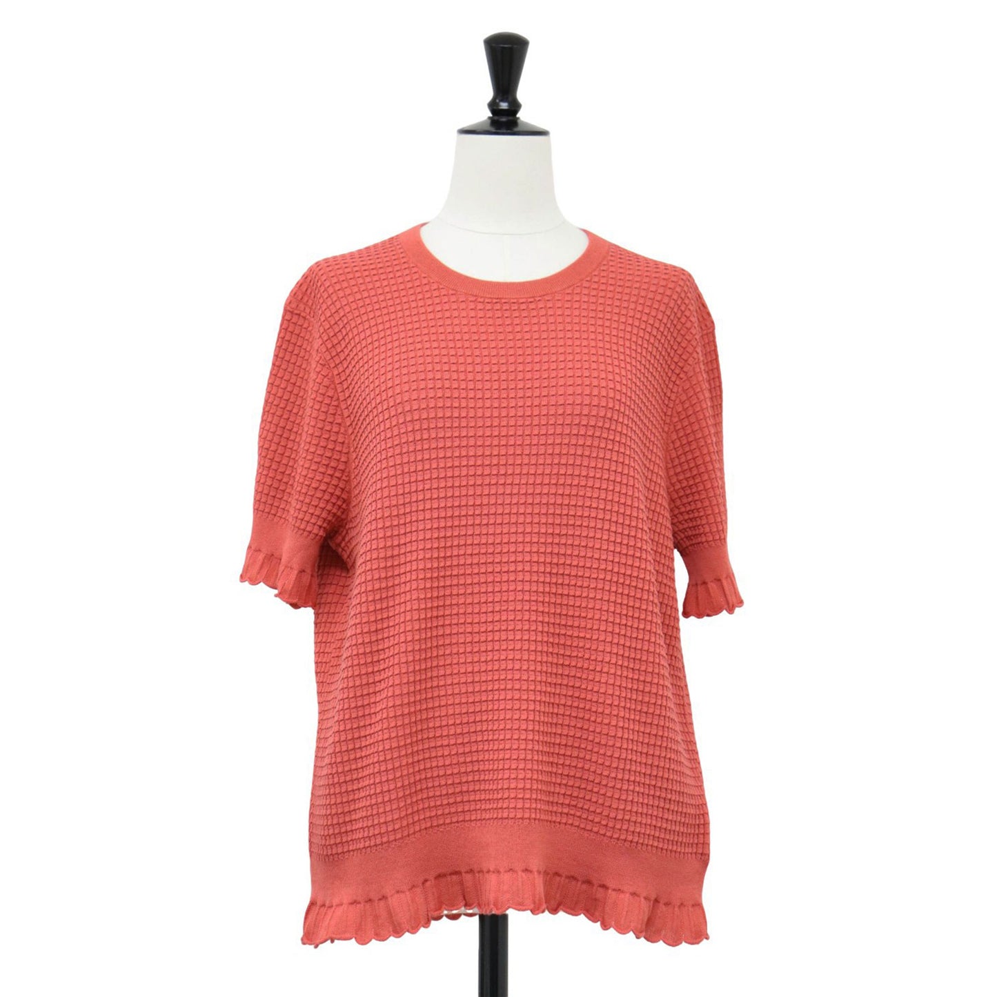 スカラップ ショートスリーブ ニット / Bristol Cotton Lace Trim PO サマーニット 半袖 コットン ナイロン