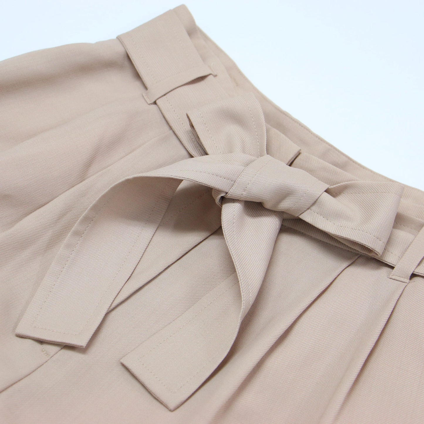 23秋冬 ライトカルゼ ベルテッド パンツ / ワイド 2タック Aライン ウール