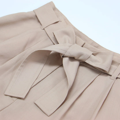 23秋冬 ライトカルゼ ベルテッド パンツ / ワイド 2タック Aライン ウール