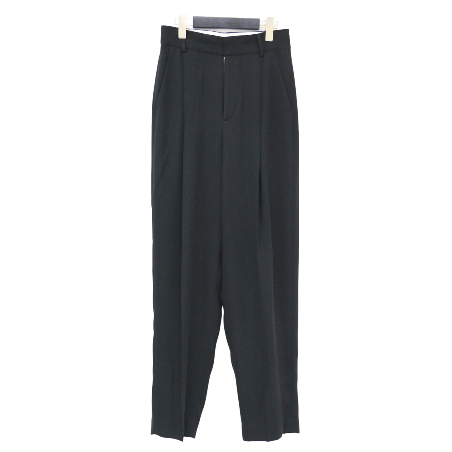 ジョーゼット タック パンツ / ハイウエスト テーパード センタープレス