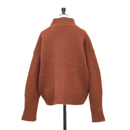 21秋冬 ファインウール ハイネック プルオーバー / ニット 長袖 ドロップショルダー ワイド ウール