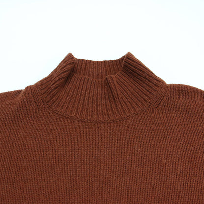 21秋冬 ファインウール ハイネック プルオーバー / ニット 長袖 ドロップショルダー ワイド ウール
