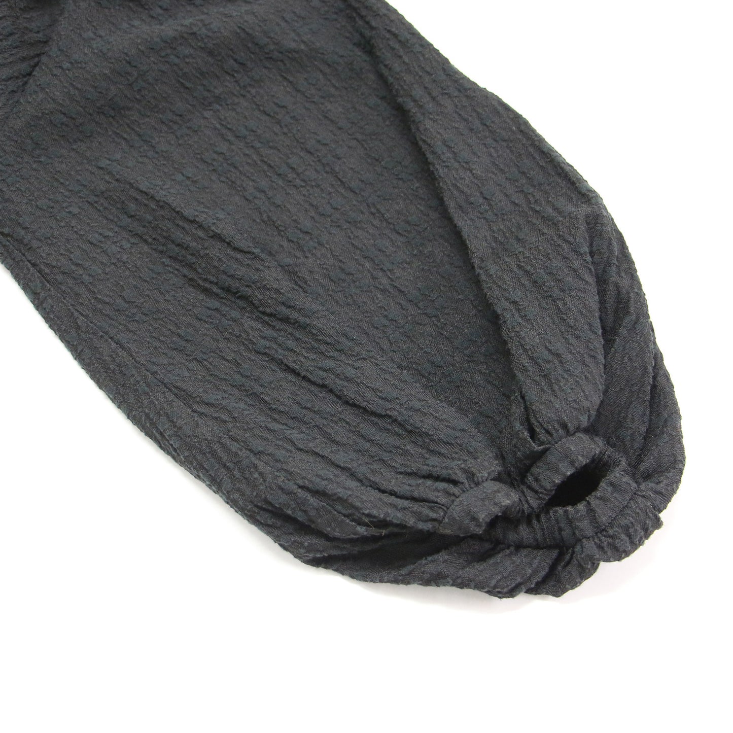 22秋冬 バブルジャガード パフスリーブ ブラウス / プルオーバー 長袖 スクエアネック クロップド丈 コットン