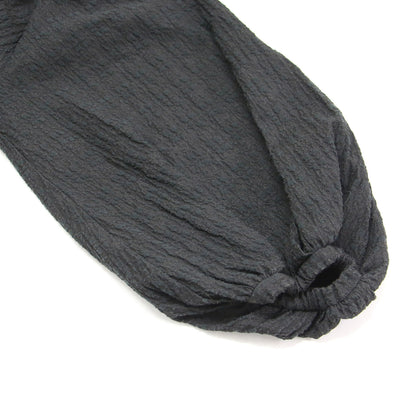 22秋冬 バブルジャガード パフスリーブ ブラウス / プルオーバー 長袖 スクエアネック クロップド丈 コットン