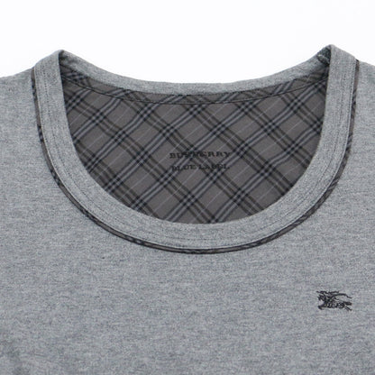 ティアード パフスリーブ チュニック カットソー / Tシャツ 半袖 ショートスリーブ チェック ホースマーク 刺繍 コットン