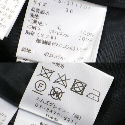 23秋冬 ウール 花柄 切替ワンピース / ドレス 長袖 ミディ丈 リボン ジャガード