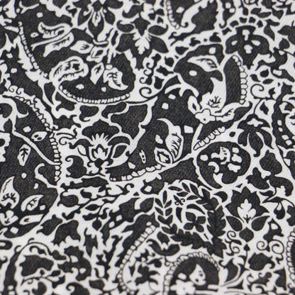 ペイズリー シャツ ワンピース / ロング丈 半袖 フレンチスリーブ バンドカラー ベルト シルク混