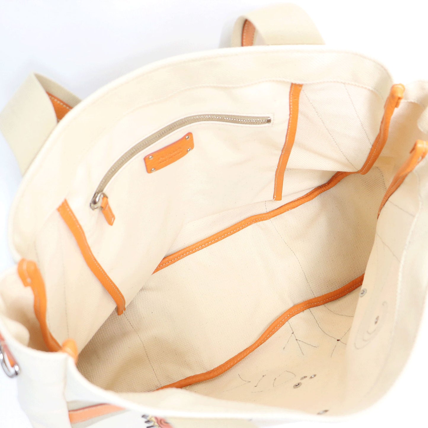 キャンバス レザー コンビ トートバッグ BR2971 / 肩掛け ショルダー タツノオトシゴ 魚 モチーフ