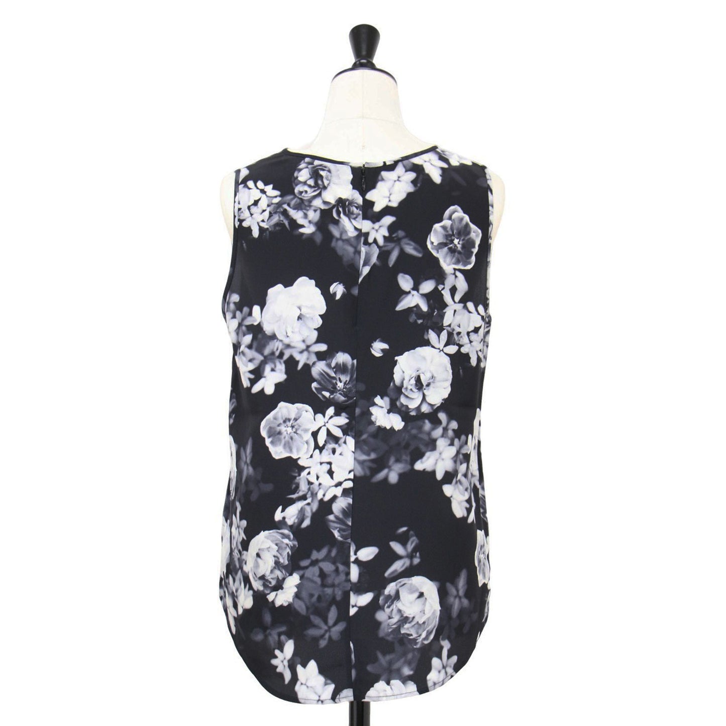 花柄 プリント ノースリーブ ブラウス / PHOTO FLORAL CDC BRINGAM クルーネック シルク