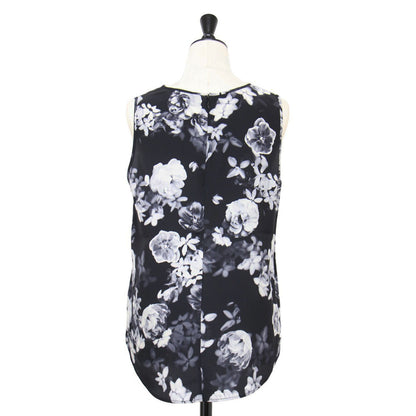 花柄 プリント ノースリーブ ブラウス / PHOTO FLORAL CDC BRINGAM クルーネック シルク