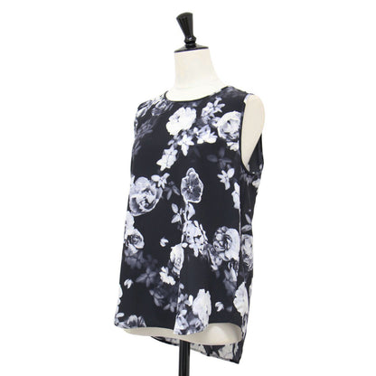 花柄 プリント ノースリーブ ブラウス / PHOTO FLORAL CDC BRINGAM クルーネック シルク