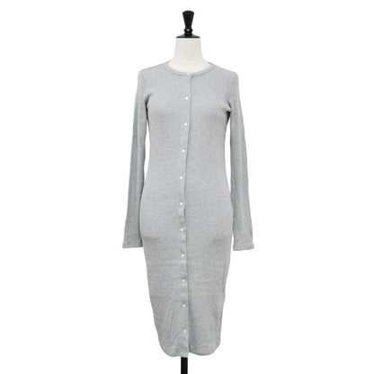 リブ ロング カーディガン / COMPACT RIB FITTERD CARDIGAN ニット 長袖 クルーネック コットン レーヨン