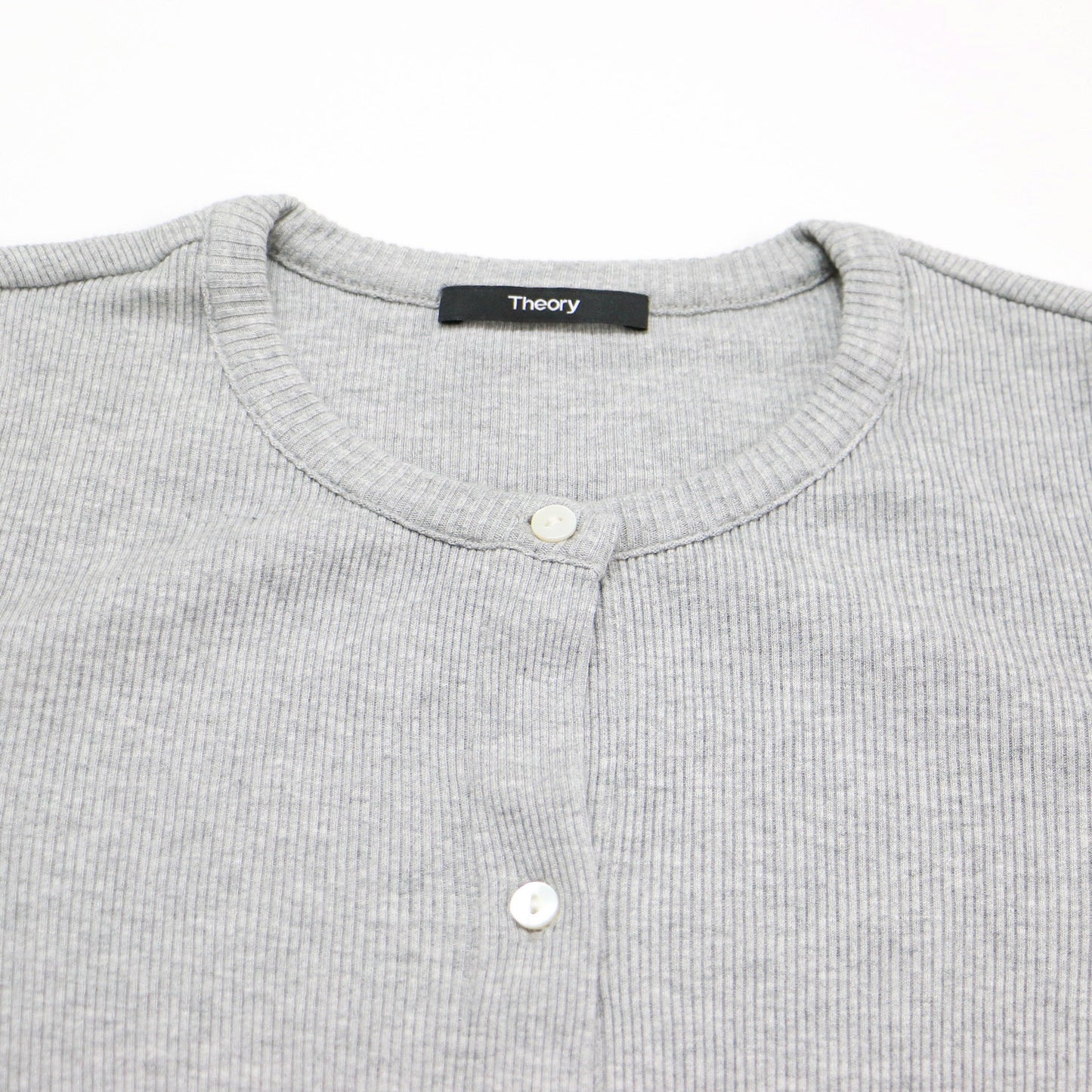 リブ ロング カーディガン / COMPACT RIB FITTERD CARDIGAN ニット 長袖 クルーネック コットン レーヨン