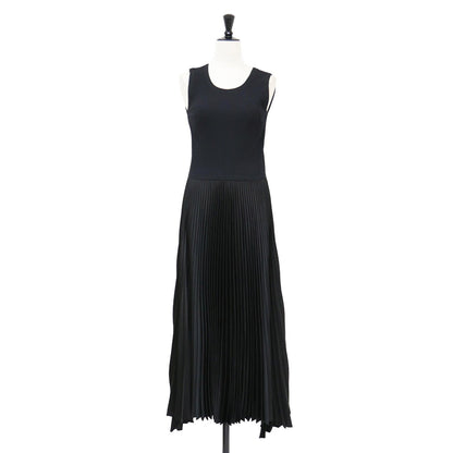 プリーツ ノースリーブ ワンピース / BELSAY.RIB VINESSI ロング丈 コンビ 切替 リブ