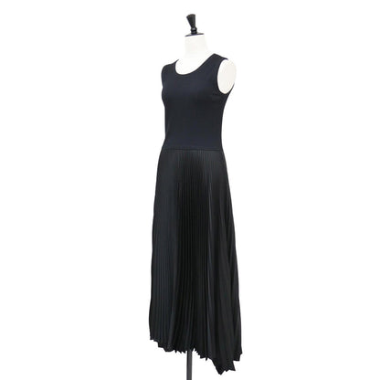 プリーツ ノースリーブ ワンピース / BELSAY.RIB VINESSI ロング丈 コンビ 切替 リブ