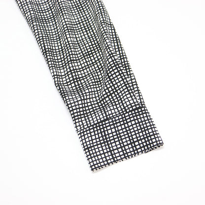 ジオメトリック柄 シャツ ワンピース / GEOMETRIC PRINT BELTED SHIRT DRESS ロング丈 長袖 ロープベルト スリット