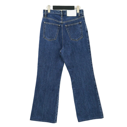 コットン デニム ブーツカット パンツ / センタープレス 5ポケット ナノバブル加工