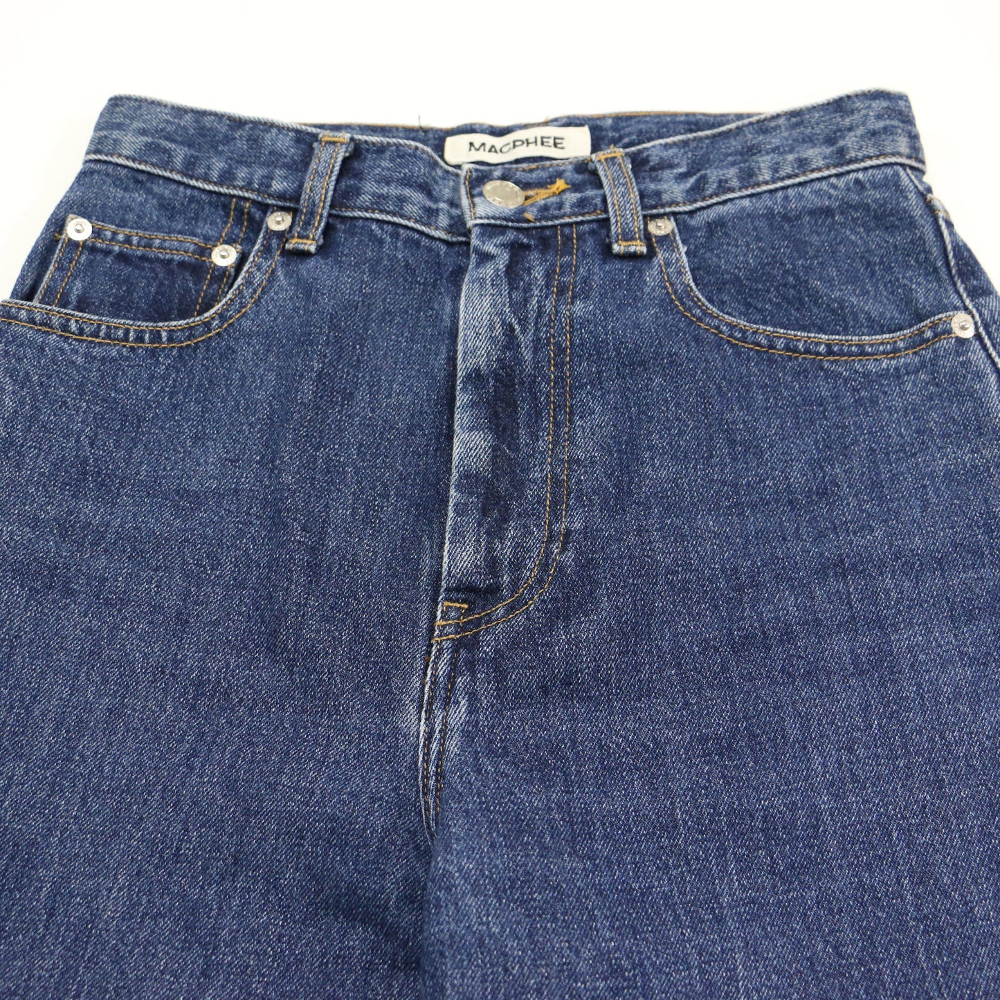 コットン デニム ブーツカット パンツ / センタープレス 5ポケット ナノバブル加工