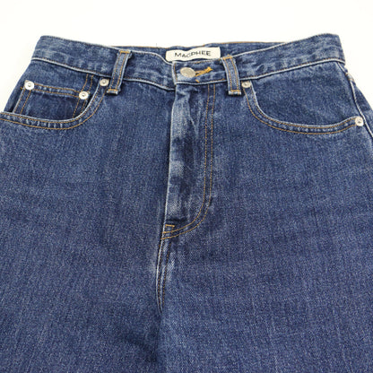 コットン デニム ブーツカット パンツ / センタープレス 5ポケット ナノバブル加工