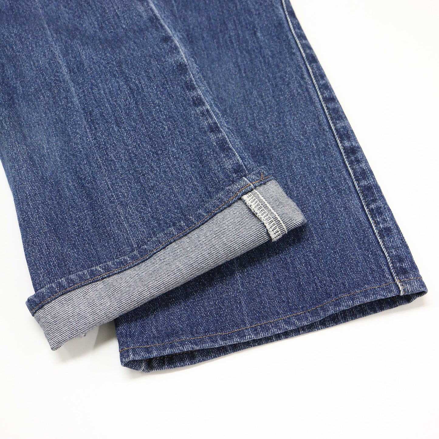 コットン デニム ブーツカット パンツ / センタープレス 5ポケット ナノバブル加工