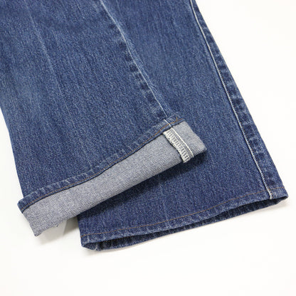 コットン デニム ブーツカット パンツ / センタープレス 5ポケット ナノバブル加工