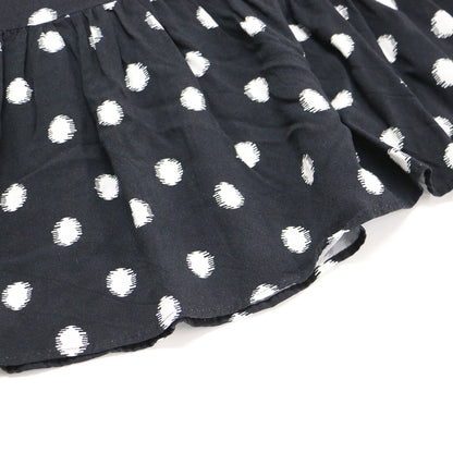 ドット ノースリーブ ワンピース / フレア ギャザー ティアード レーヨン