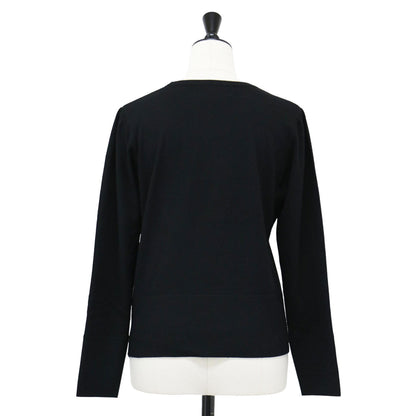 24秋冬 女の子モチーフ ニット / クルーネック 長袖 ギャザースリーブ ストレッチ