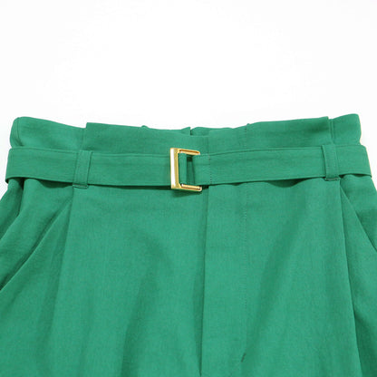 シェルタリング ヨークレス パンツ / ワイドパンツ ハイウエスト タック ベルト ウエストゴム