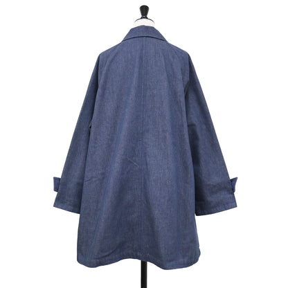 24春夏 ウェルベリー デニム Aライン コート / WELBURY DENIM ステンカラーコート ミドル丈 オーバーサイズ コットン