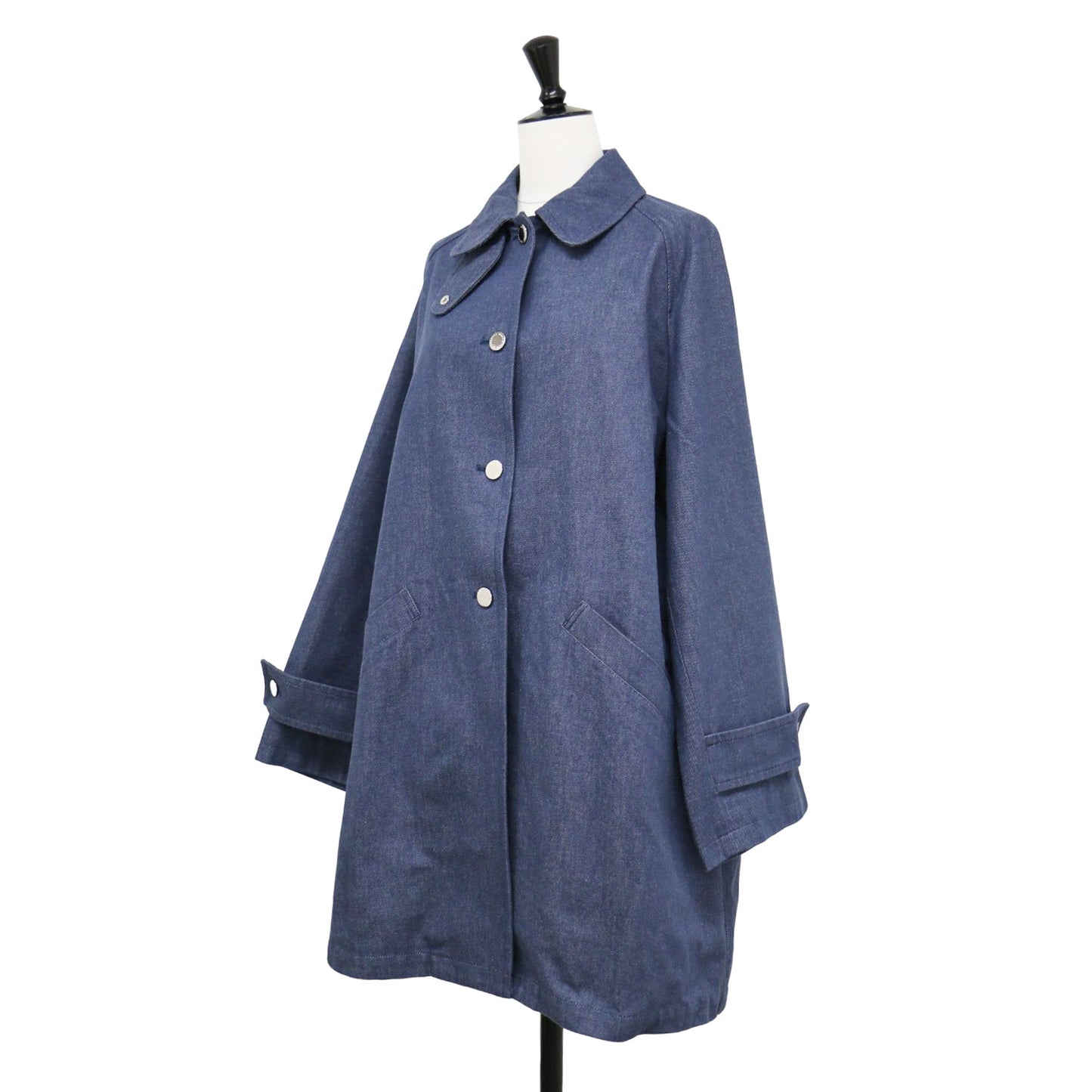 24春夏 ウェルベリー デニム Aライン コート / WELBURY DENIM ステンカラーコート ミドル丈 オーバーサイズ コットン