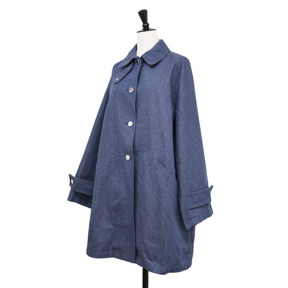 24春夏 ウェルベリー デニム Aライン コート / WELBURY DENIM ステンカラーコート ミドル丈 オーバーサイズ コットン
