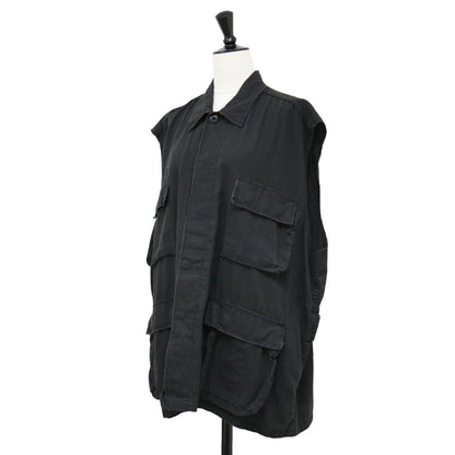 BDU シャツ ノースリーブ ベスト / ミリタリー リップストップ コットン