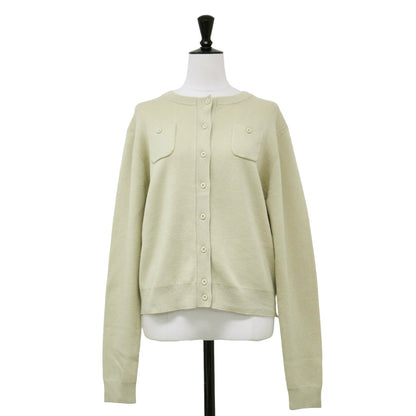 コットン カシミヤ クルーネック カーディガン / ニット 長袖 コンパクト 定番