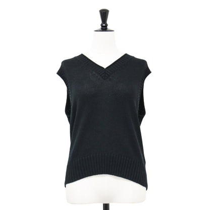 ニット ベスト / Vネック リネン コットン シルク