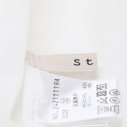 24春夏 ボリュームスリーブ ブラウス / Vネック 長袖 7分袖 ギャザー フリル ティアード コットン