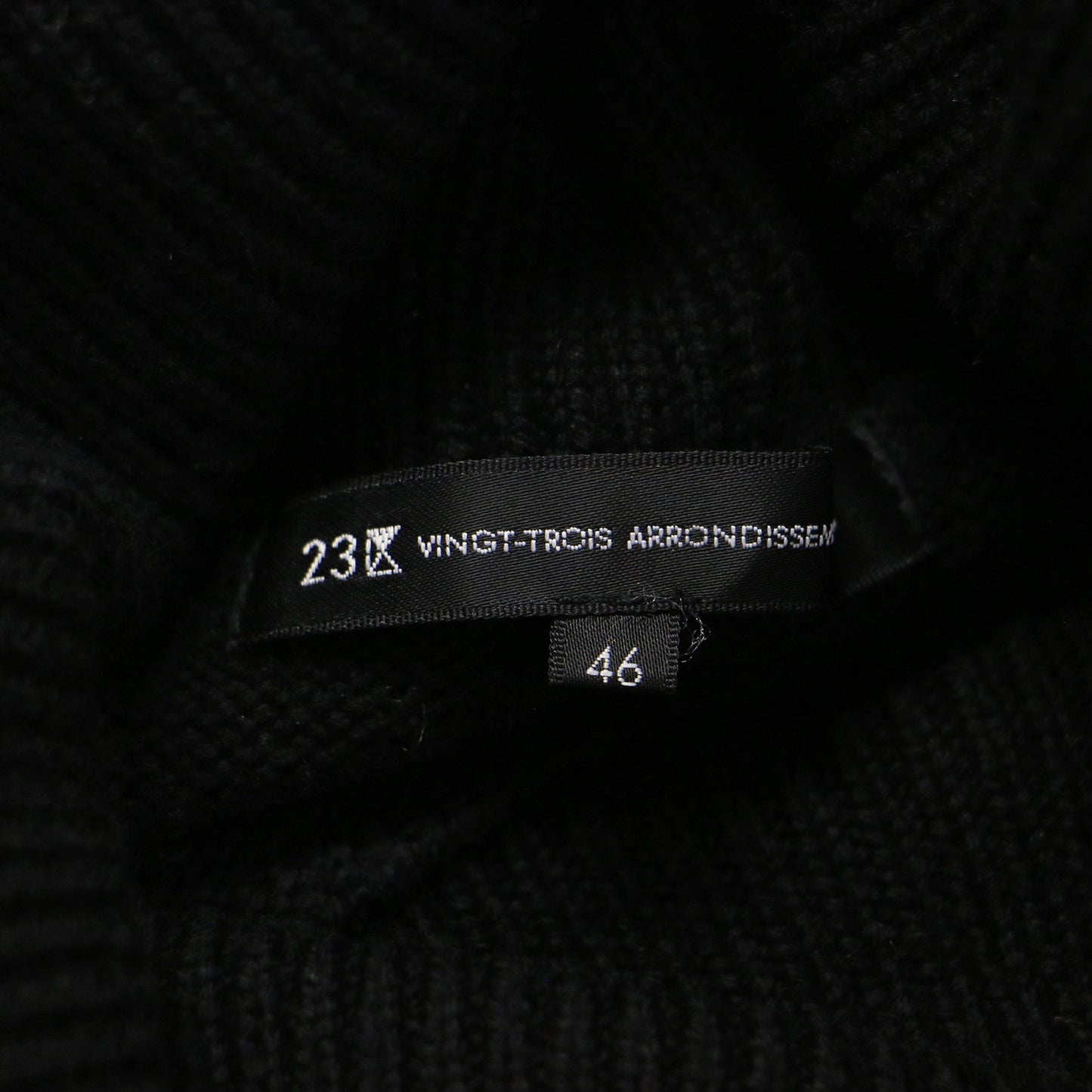 23秋冬 ウールミドルゲージ ボーダー ニット / プルオーバー 長袖 オフタートル ショート丈 リブ ウール ウォッシャブル